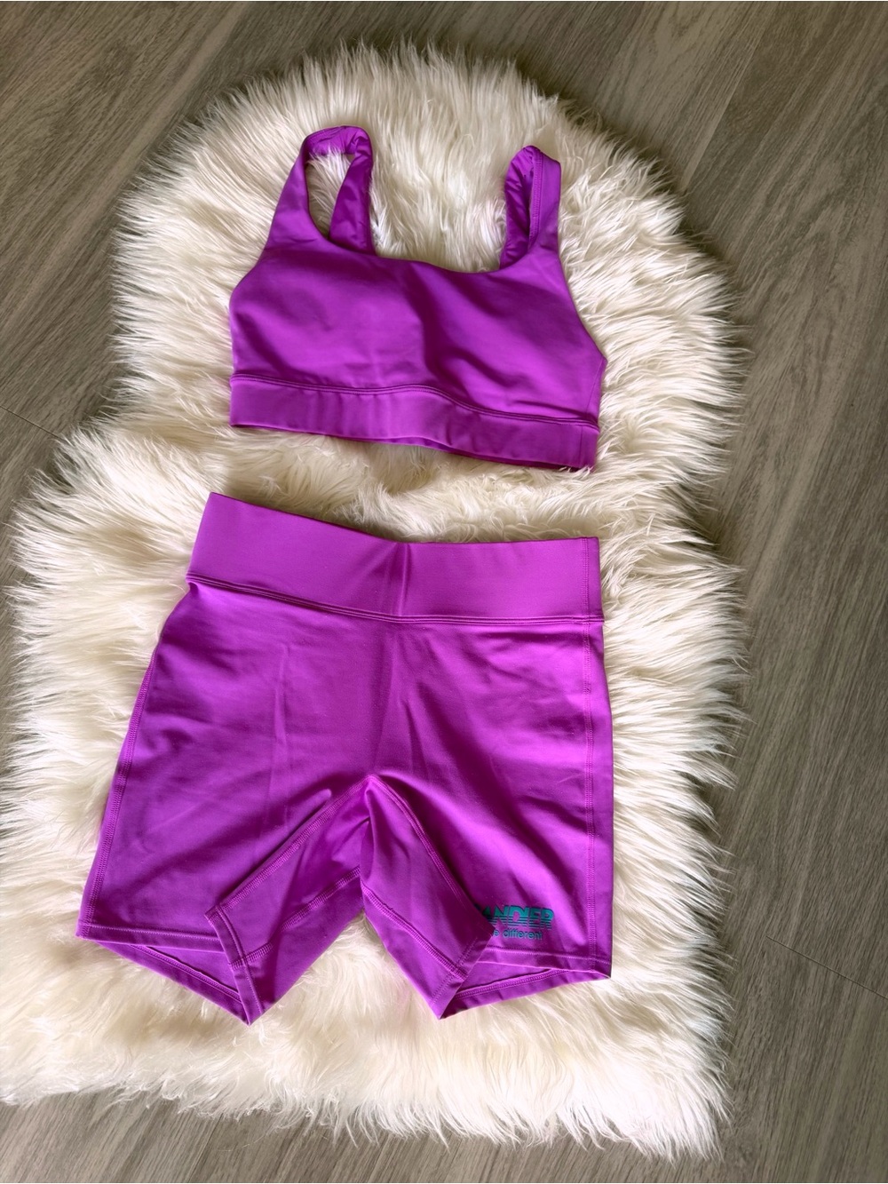 Magenta Activewear Set - Sports Bra & High-Waist Biker Shorts